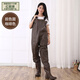 Suitable for Tianzheng Honglian brand rubber canvas waders, thickened and wear-resistant, fishing waterproof breeding semi-brown brown reinforced type-Honglian 38
