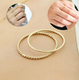 Mi Ling Korea imported pure 14K gold ring small ring smooth simple twist ring ring ring joint two-finger ring spot twist rod ring No. 17