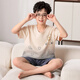 曼妮朵夏季儿童睡衣纯棉短袖短裤薄款男孩大童全棉青少年男童家居服套装 F724【双短】 XL码建议165-170cm