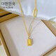 New Titanium Steel Rich Small Gold Bar Collier Fomen Femmes LETTRES DE BRIQUE GOLD SLIVENT