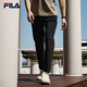 FILA 斐乐官方男装梭织长裤2025夏季新款时尚休闲凉感干爽直口裤 正黑色-BK 2XL 185/92A/XXL