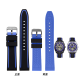 君禾雅适用于硅胶表带男马克华菲FW8228 FW6180 FW6210机械手表带20 22m 黑间白色 20mm