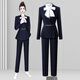 Weishipin professional wear women's suit new spring and autumn small suit temperament jewelry hotel front desk customer service work clothes suit (navy blue) suit + trousers + 403 shirt L recommended 108-117 Jin Jin equals 0.5 kg