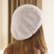 Douqian hat women's winter imitation rabbit fur beret hat women's fashion Korean style knitted woolen hat warm and thickened painter beret burgundy M suitable for (55-58c) head circumference