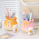 Yishangmei Geburtstagsgeschenke für Frauen Desktop -Ornamente Viel Glück bei Stifthalter Großer Lehrer -Tag Souvenirs Work Station Dekoration Sakura Katze gelbe Stifthalter (viel Glück Stifthalter)