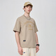 
Mark Huafei [pure cotton] short-sleeved T-shirt for men 25 spring and summer new round neck letter style embroidered comfortable breathable loose men's T-shirt 701 khaki (silhouette version) L (height 170-175 weight 65-70)