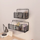 
Nifeng dormitory punch-free wall storage rack bathroom Internet celebrity storage artifact bedroom bedside wall bookshelf wall-mounted black single-layer medium size - ordinary style