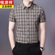 Hengyuanxiang 2025 new fashion plaid mulberry silk short-sleeved shirt for men summer casual silk shirt for men 6218 blue S 165/80A weight recommendation 100115