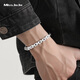 Miss JuJu Platinum Bracelet Men's PT950 Platinum Square Cross Secret Card Chain Thick Boss Bracelet Thickness 7.0mm or more Select length = hand circumference + 3cm
