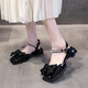 AIZUNSHI niche temperament bag head thick heel sandals women's one-line buckle ins trendy 2025 summer new fairy style skirt 2677 meters white 40 (250mm)