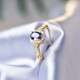 Fat Donglai quality tanzanite ring for women s925 silver niche design ring bare stone self-discipline couple for fasting style seven s925 silver tanzanite ring