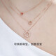 Chiba Jewelry 18K gold diamond pendant rose gold light garnet pendant without chain needs to be paired with ball chain birthday gift