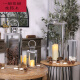 Candlestick candlelight dinner European simple stainless steel light luxury candlestick ornaments golden silver windproof wind light romantic 6629S silver