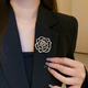 Fat Donglai's same style, high quality, camellia brooch, sweater brooch, women's brooch, design, niche and delicate, silver - sparkling diamond rose brooch