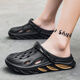 Wuxi hole shoes men wear anti-slip operating room bag-toe slippers soft sole stylus for boys beach sandwiches WY692 gray 42 [42-43 same size]