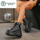 
Woodpecker plus size Martin boots 2025 autumn and winter new European and American square head side zipper wedge casual fashion boots black 38