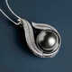 Platinum gray pearl pendant necklace niche light luxury French clavicle chain Tahiti gray trend Princess Windsor Z