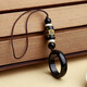 Shihan Mobiltelefon Anti-Fall-Ringschnalle-Schmuckwagen Key u Festplatte Paket Mobiltelefon Anhänger Anti-Verlust Lanyard Kurzer chinesischer Stil Neues nationales Trend Schwarzes natürliches Achatarmband für Männer und Frauen