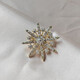 QUAMER corsage 2023 new trendy temperament versatile eight-pointed star women's brooch snowflake accessories gold