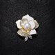 QUAMER Craft Camellia Brooch Feminine Pearl Corsage Versatile Small Fragrance Style Sweater Outerwear White One