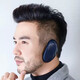 Changyin adult earmuffs PU earmuffs for men and women, ear warmers, windproof and coldproof independent split earmuffs, seamless long velvet ear bags, leather-black