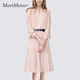 Meetmetro Mayer French Fairy Dress для женщин 2025 Осенью Новое высококачественное темперамент чистый и сексуальный платье для юбки Длинная юбка светло-голубая [Spot] M
