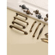 European antique cabinet door handle American wardrobe cabinet Qinggu old door handle drawer furniture small handle A4 A14128 hole distance yellow bronze