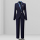 Weishipin autumn professional small suit suit for women new temperament high-end suit jewelry hotel sales work clothing summer navy blue suit + pants XL