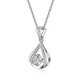 Siele PT950 platinum set with 30-cent lab-grown diamond pendant necklace with lab-grown diamonds, customized model. Valentine's Day gift. Pt950 platinum pendant (with silver necklace) 30-cent lab-grown diamond (D/VVS1/3EX/N)