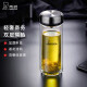 希诺（HEENOOR）玻璃杯双层加厚办公室商务透明隔热水杯便携家用男士泡茶杯 xn-9309黑色 375ml 0只
