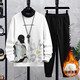 Moyu Spring and Automne and Winter Half-Leck Sweathirt garçon de 12-15 ans adolescent épaissis de base d'étudiant à tendance épaissie 3291 Sweat-shirt gris + pantalon plus en velours épaissi une taille L (80-100jin [Jin est égal à environ 0,5 kg]))