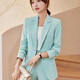 Purple Charming Suit Women's Spring Autumn and Winter Professional Small Suit Korean Style Fashion Casual Slim One Button Long Sleeve Formal Jacket Ai Green (Single Suit) S (Recommended 90Jin Jin equal to less than 0.5kg)