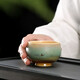 Gold inlaid jade hand-painted tea cup, ceramic kiln-turned single cup small water cup master cup Kung Fu tea set gift box 100ML random hand-painted cup