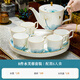 NINE CRANES Jingdezhen cup set 2024 new home light luxury bone china tea cup gift set tea set rotating tray high-end bone china water set 8-piece gift box