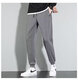 2024 autumn and winter men's sweatpants black sports leggings trousers trendy versatile loose casual versatile pants black 2XL