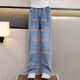 Youyou 1 Point Girls Internet Promi Promi Frühlings- und Herbststil Fried Street Anzug Kinder neue Frühlingskleidung Big Kinder Sweatshirt Jeans modisch 4882 Weiß 13042 Blau [Frühlings- und Herbststil] 150 cm (Empfohlen 65-75 Jin [Jin Equals Gym