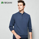 Shanshan Chinese style stand collar sweatshirt men's long-sleeved spring and autumn designer style national style henley collar elastic anti-wrinkle pullover