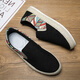 
H8 cloth shoes men's 2025 new breathable lazy shoes one-legged canvas shoes men's shoes old Beijing casual shoes black (Ultra-Ultimate version) 43
