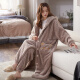 Catman Coral Velvet Paar Nachthemd für Männer und Frauen Herbst- und Winter-Pyjamas verdickte Flanell Long Bademantel Set M6189 Frauenmodell M (Empfohlen 80-100 Jin [Jin Equals Equals Equals])