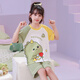 
Girls pajamas summer pure cotton short-sleeved little girl children medium-sized children kids kromi cartoon home clothing set DZ6627 dinosaur children 12 size height 115-125cm45Jin [Jin equals 0.5 kilogram]