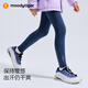 Moodytiger girls' tights fleece warm winter children's high elastic simple slim sports pants | Xiaoyunduo S charcoal black 110
