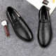Kechimon Light Luxury Brand de pomme de compagnie pour hommes pour l'orteil masculin Lady Cowhide Light Light Confortable Breatch Lazy Shoes Business and Casual 11973 Noir Edition régulière 37