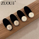 Zuoou hairpin side clip side seamless high-end autumn and winter new flocked duckbill clip pearl bangs clip headdress hairpin champagne color pearl pair