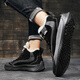Jeep Herrenschuhe 2025 Neuer Frühlings- und Herbst warmer Schnee Martin Stiefel Outdoor Workwear Medium und High Top Casual Schuhe Schwarz 1289 (Lederschuhgröße) 42