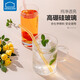 LOCK&LOCK glass straw set non-disposable heat-resistant transparent adult pregnant women milk tea juice color thickened straws 4-color glass straws + straw brush elbow