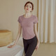 Daz Yoga Tops Women's Fitness Clothing Short Sleeve Tops Running Sports Slimming Fitness Tops Pilates Training Clothes Lavender Purple XL