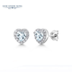 GEM STONE KING aquamarine earrings 925 silver full diamond moissanite earrings light luxury classic heart-shaped sparkling earrings Valentine's Day gift