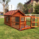 Dog House Outdoor Waterproof Solid Wood Dog House Medium and Large Dog Golden Retriever Dog House Rainproof Summer Outdoor Four Seasons Pet Villa 6XL Single Room Single Window with Screen Mesh Not Included Installation