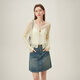 
Fan Silanen College Style Denim Skirt Women's 2024 New Summer A-line High Waist Short Skirt 24FS12171 Denim Blue L