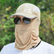 Shanda Sun Protection Hut Herren Sommer im Freien Fahrrad Reiten Sonnenschandfischerhut Eis Seidenmaske Bergsteigen Sonnenhut Klapper Hut Graufaltes Hut Einzelgröße